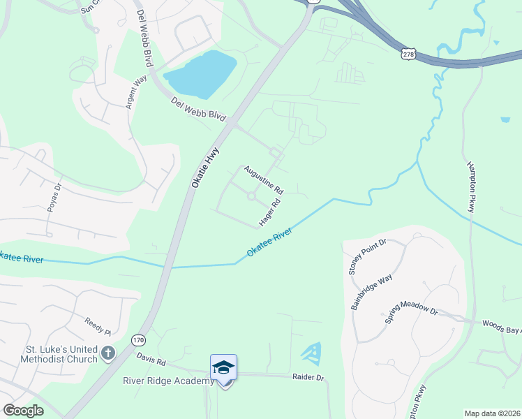 map of restaurants, bars, coffee shops, grocery stores, and more near 1 Burley Lane in Bluffton