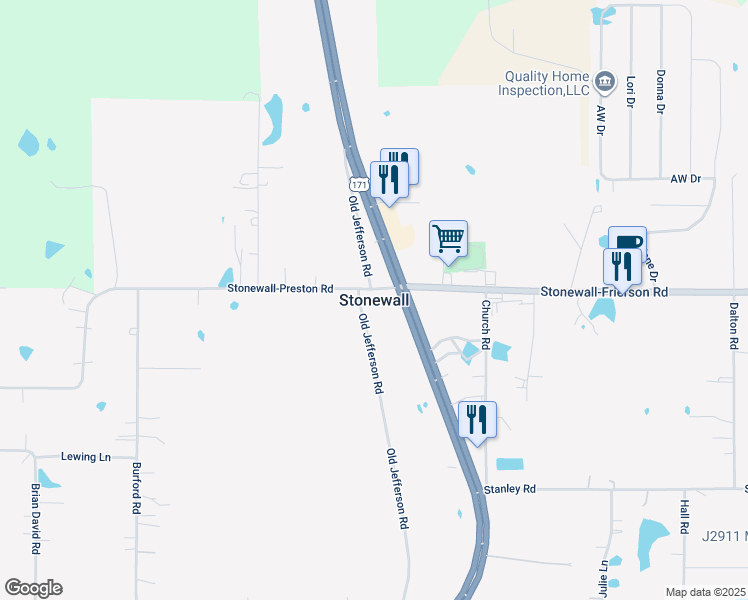 map of restaurants, bars, coffee shops, grocery stores, and more near in Stonewall