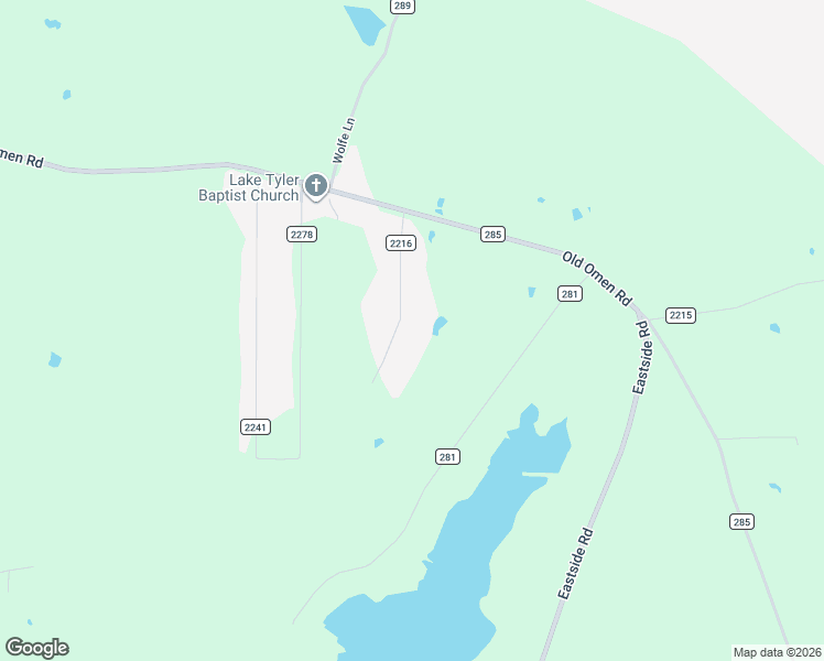 map of restaurants, bars, coffee shops, grocery stores, and more near 13529 County Road 2216 in Tyler