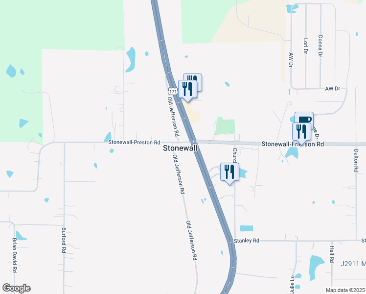 map of restaurants, bars, coffee shops, grocery stores, and more near in Stonewall