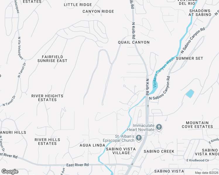 map of restaurants, bars, coffee shops, grocery stores, and more near 4090 North Painted Quail Place in Tucson