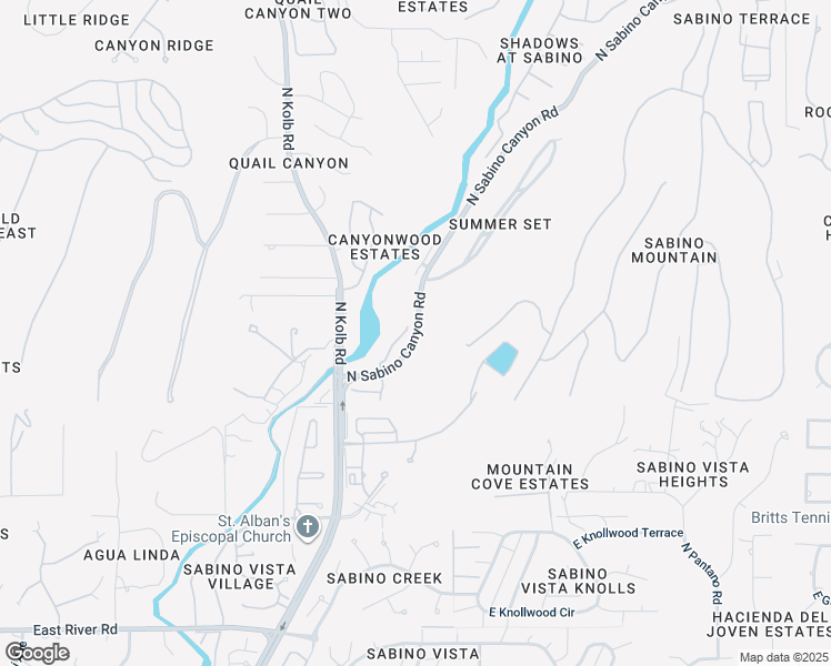 map of restaurants, bars, coffee shops, grocery stores, and more near North Sabino Canyon Road in Tucson