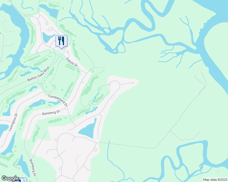 map of restaurants, bars, coffee shops, grocery stores, and more near 88 Cumberland Drive in Bluffton
