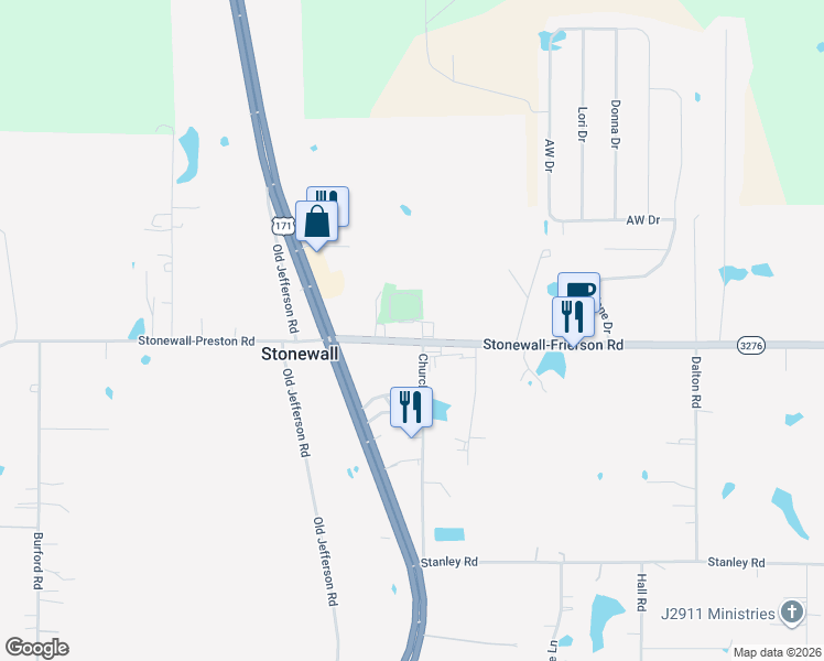 map of restaurants, bars, coffee shops, grocery stores, and more near 4884-5298 Stonewall-Frierson Road in Stonewall