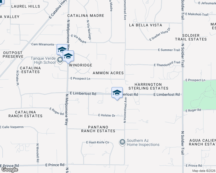 map of restaurants, bars, coffee shops, grocery stores, and more near 11365 East Limberlost Road in Tucson