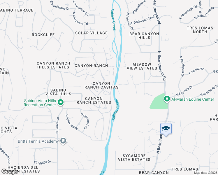 map of restaurants, bars, coffee shops, grocery stores, and more near 4180 North Canyon Ranch Drive in Tucson