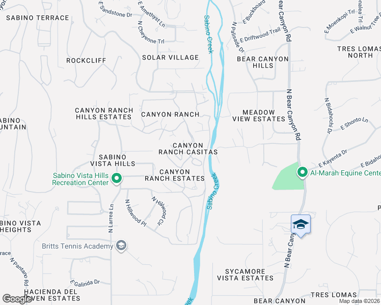 map of restaurants, bars, coffee shops, grocery stores, and more near 4180 North Canyon Ranch Drive in Tucson