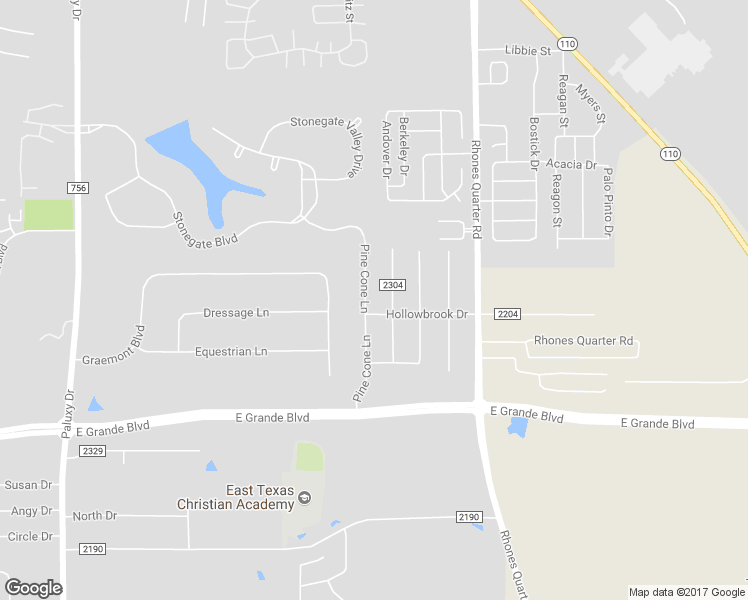 map of restaurants, bars, coffee shops, grocery stores, and more near 6038 Pine Cone Lane in Tyler