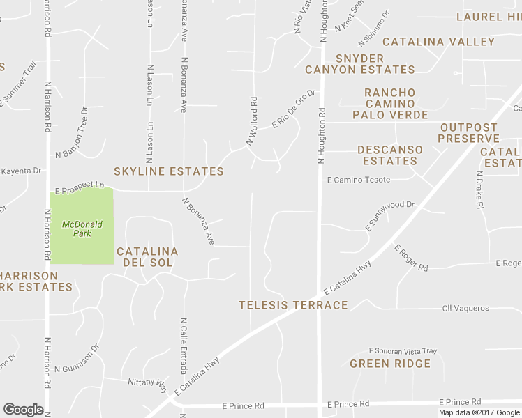 map of restaurants, bars, coffee shops, grocery stores, and more near 4143 North Avenue De Montezuma in Tucson