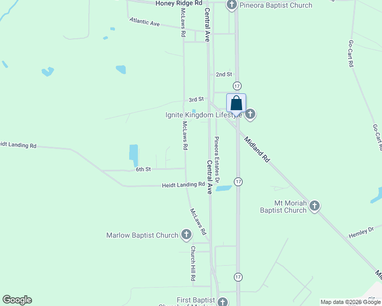 map of restaurants, bars, coffee shops, grocery stores, and more near 467 McLaws Road in Guyton