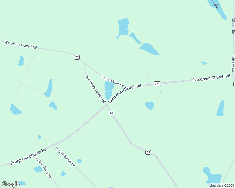 map of restaurants, bars, coffee shops, grocery stores, and more near Evergreen Church Road in Cobbtown