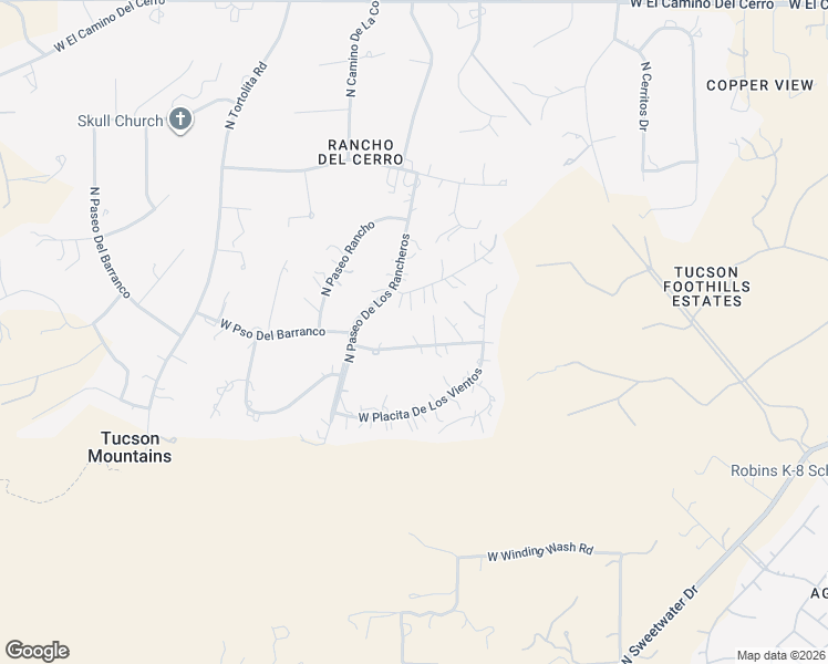 map of restaurants, bars, coffee shops, grocery stores, and more near 4940 West Paseo De Las Estrellas in Tucson