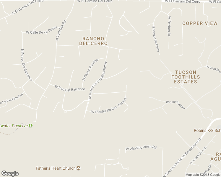 map of restaurants, bars, coffee shops, grocery stores, and more near 4940 West Paseo De Las Estrellas in Tucson