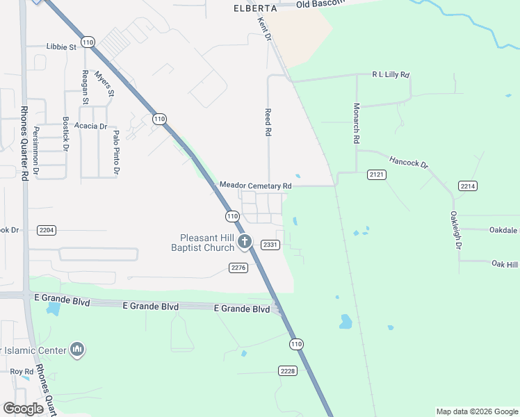 map of restaurants, bars, coffee shops, grocery stores, and more near 13529 Highway 110 in Tyler