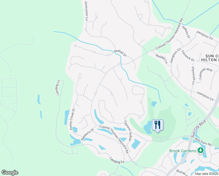 map of restaurants, bars, coffee shops, grocery stores, and more near 16 Lacebark Lane in Bluffton