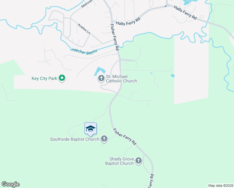 map of restaurants, bars, coffee shops, grocery stores, and more near 560 Fisher Ferry Road in Vicksburg