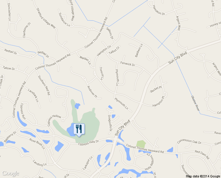 map of restaurants, bars, coffee shops, grocery stores, and more near 44 Hampton Circle in Bluffton