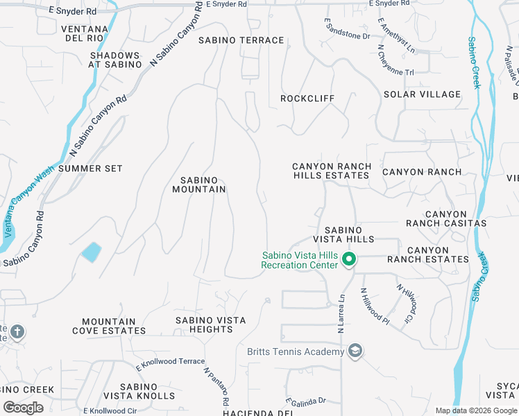 map of restaurants, bars, coffee shops, grocery stores, and more near 4219 North Ocotillo Canyon Drive in Tucson