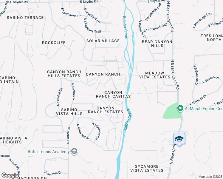 map of restaurants, bars, coffee shops, grocery stores, and more near 4285 North Canyon Ranch Drive in Tucson