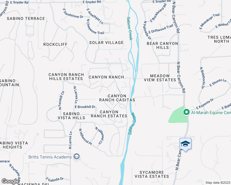 map of restaurants, bars, coffee shops, grocery stores, and more near 4285 North Canyon Ranch Drive in Tucson