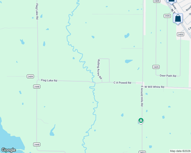 map of restaurants, bars, coffee shops, grocery stores, and more near 9870 Rolling Acres Road in Tool
