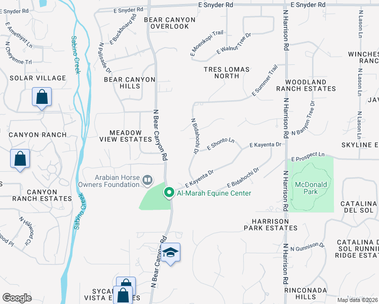 map of restaurants, bars, coffee shops, grocery stores, and more near 4231 N Bidahochi Dr in Tucson