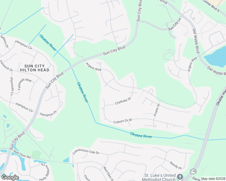 map of restaurants, bars, coffee shops, grocery stores, and more near 28 Pendarvis Way in Bluffton