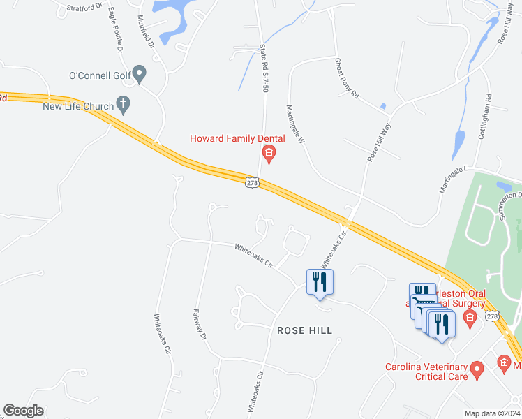 map of restaurants, bars, coffee shops, grocery stores, and more near 13 Hathaway Lane in Bluffton