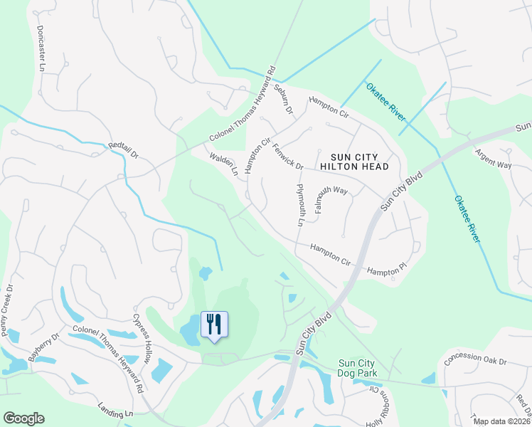 map of restaurants, bars, coffee shops, grocery stores, and more near 2 Trescot Lane in Bluffton