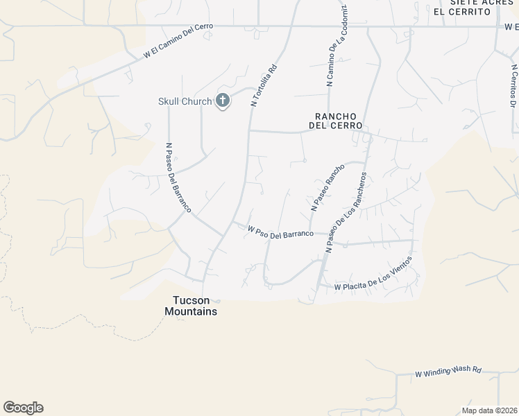 map of restaurants, bars, coffee shops, grocery stores, and more near 5330 West Pso Del Barranco in Tucson