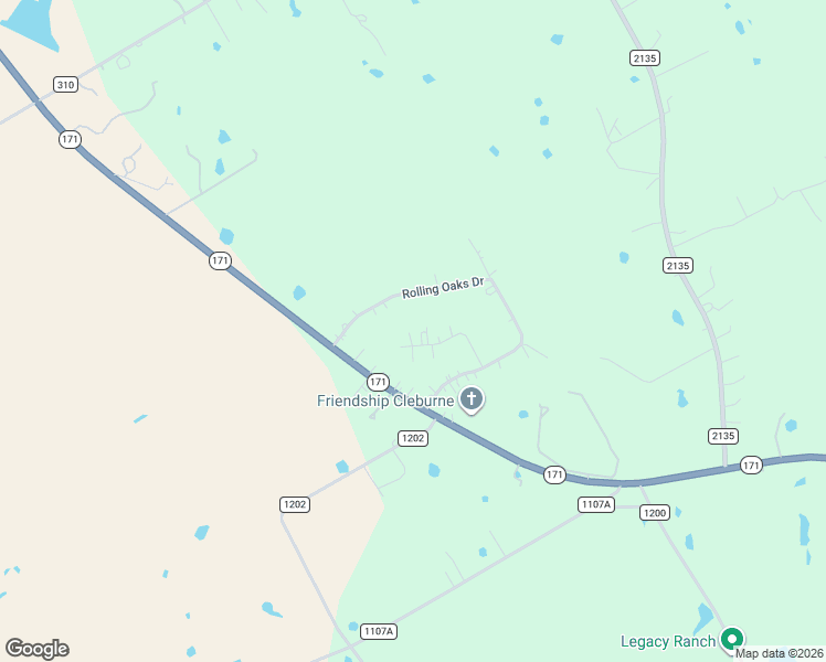 map of restaurants, bars, coffee shops, grocery stores, and more near 4704 Cedar Lane in Cleburne