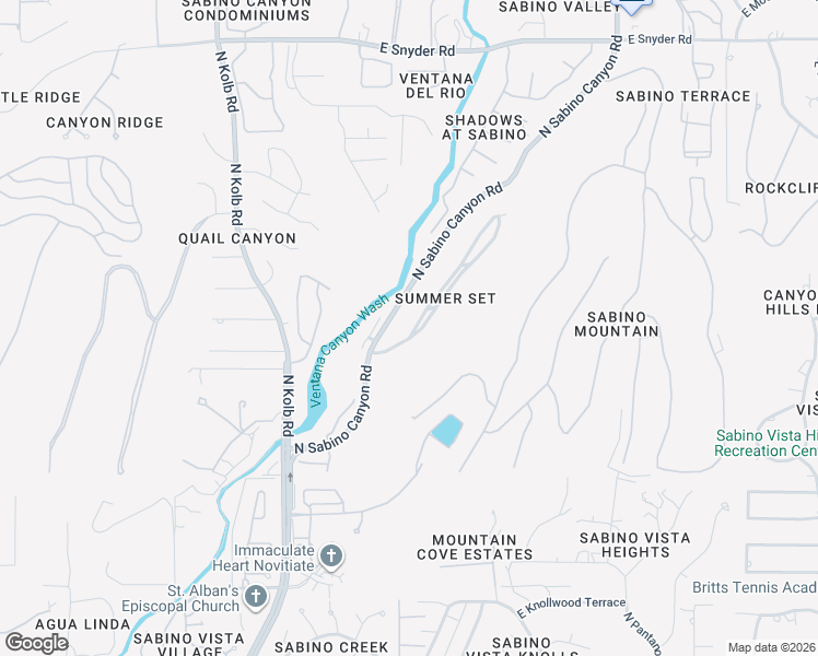 map of restaurants, bars, coffee shops, grocery stores, and more near 4260 North Summer Set Drive in Tucson