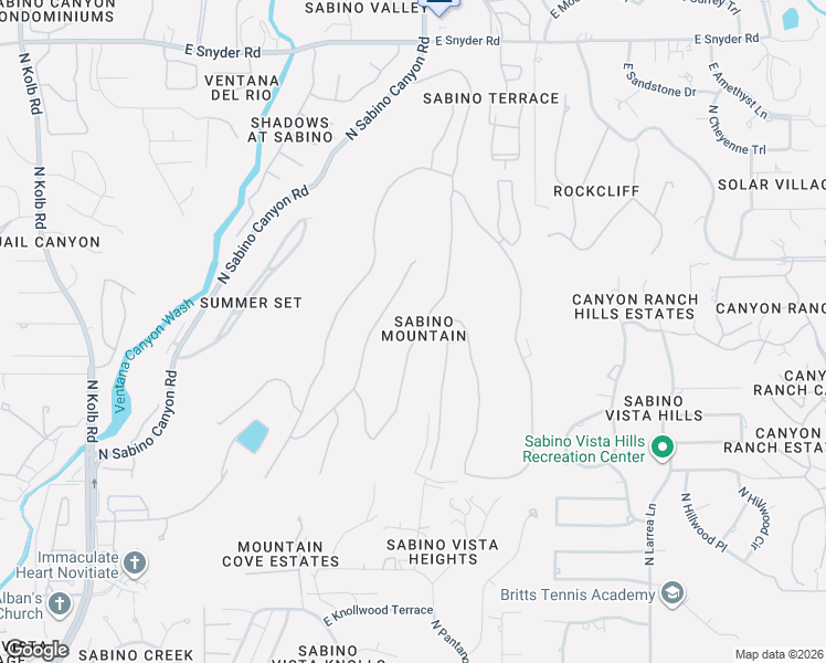 map of restaurants, bars, coffee shops, grocery stores, and more near 4267 North Sabino Mountain Drive in Tucson