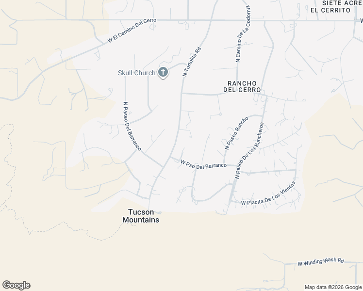 map of restaurants, bars, coffee shops, grocery stores, and more near 5330 West Pso Del Barranco in Tucson