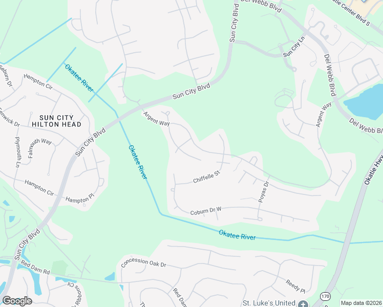 map of restaurants, bars, coffee shops, grocery stores, and more near 28 Pendarvis Way in Bluffton