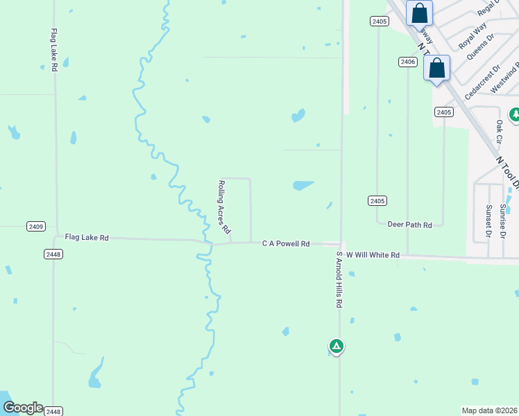 map of restaurants, bars, coffee shops, grocery stores, and more near 9376 Rolling Acres Road in Tool