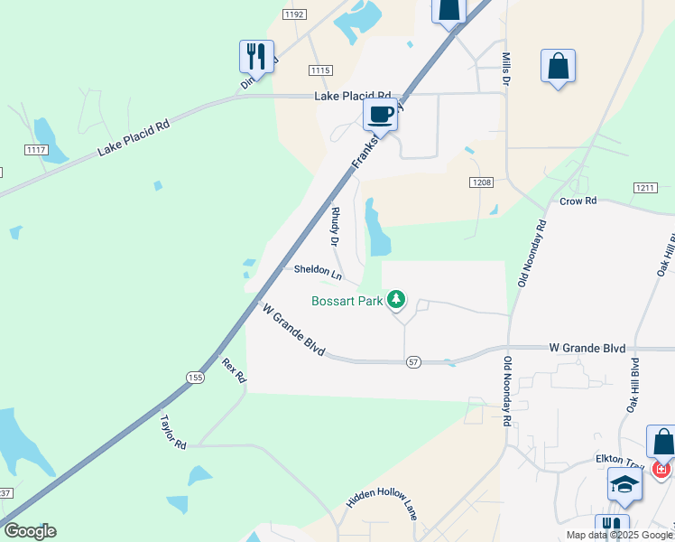 map of restaurants, bars, coffee shops, grocery stores, and more near 13484 Rhudy Drive in Tyler