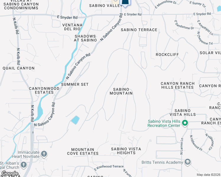 map of restaurants, bars, coffee shops, grocery stores, and more near 4325 North Sunset Cliff Drive in Tucson