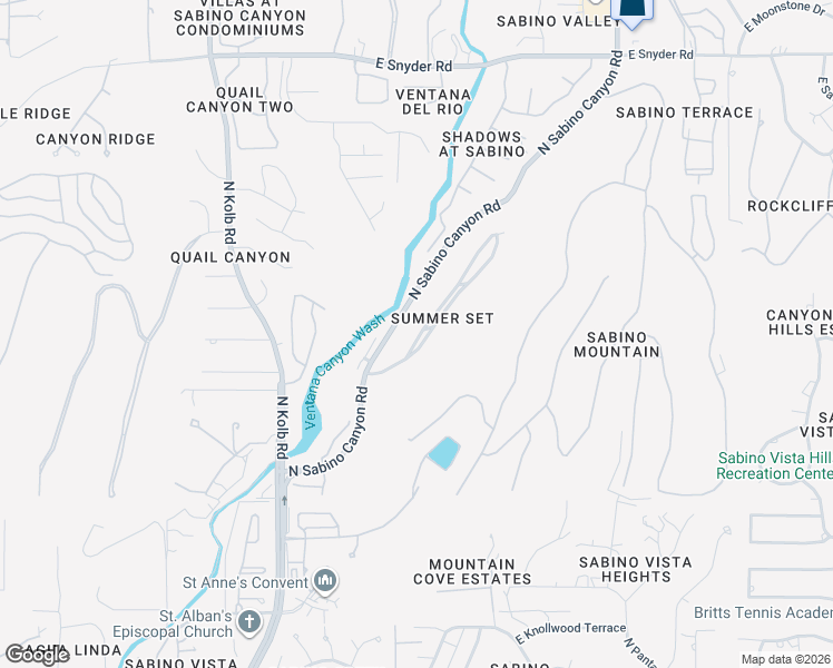 map of restaurants, bars, coffee shops, grocery stores, and more near 4301 North Summer Set Drive in Tucson
