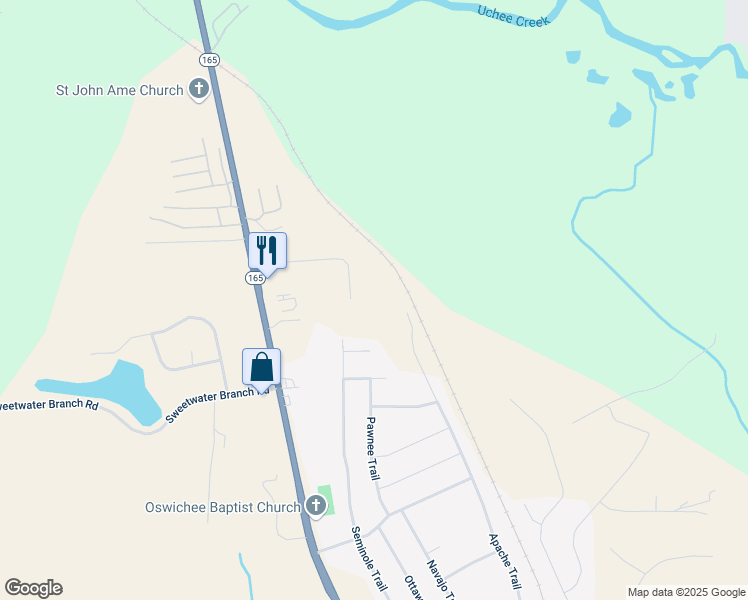 map of restaurants, bars, coffee shops, grocery stores, and more near 69 Avery Drive in Phenix City
