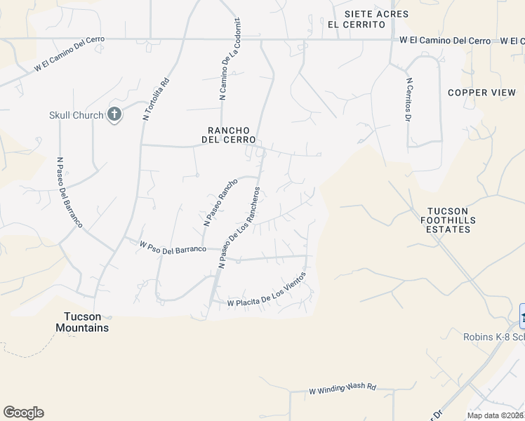 map of restaurants, bars, coffee shops, grocery stores, and more near 4330 North Paseo De Los Rancheros in Tucson