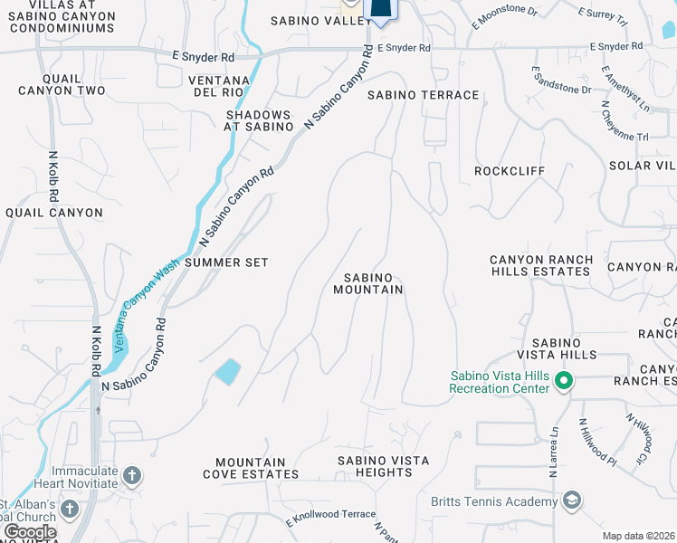 map of restaurants, bars, coffee shops, grocery stores, and more near 4310 North Sunset Cliff Drive in Tucson