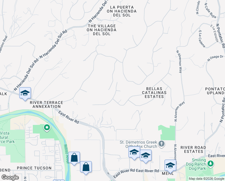 map of restaurants, bars, coffee shops, grocery stores, and more near 4361 North Placita Camaleon in Tucson