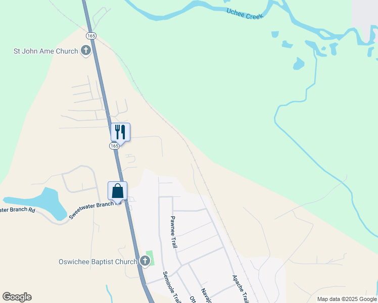 map of restaurants, bars, coffee shops, grocery stores, and more near 69 Avery Drive in Phenix City