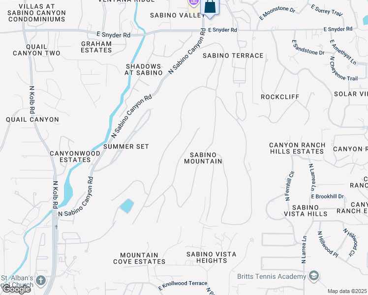 map of restaurants, bars, coffee shops, grocery stores, and more near 4325 North Sunset Cliff Drive in Tucson