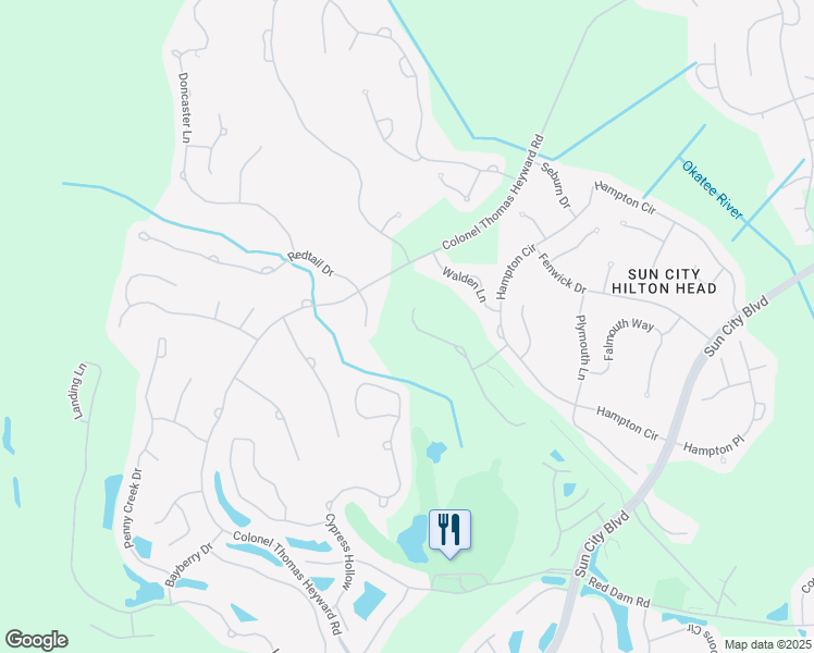 map of restaurants, bars, coffee shops, grocery stores, and more near 92 Andover Place in Okatie