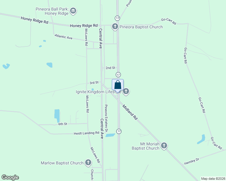 map of restaurants, bars, coffee shops, grocery stores, and more near 1720 Georgia 17 in Guyton