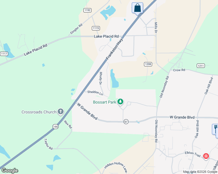 map of restaurants, bars, coffee shops, grocery stores, and more near 13443 Garden Lake Road in Tyler