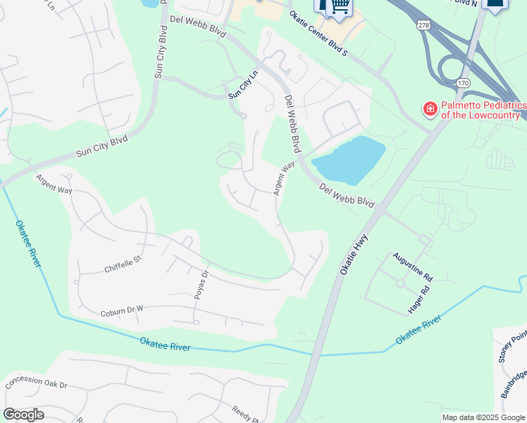 map of restaurants, bars, coffee shops, grocery stores, and more near 7 Strobhar Street in Bluffton