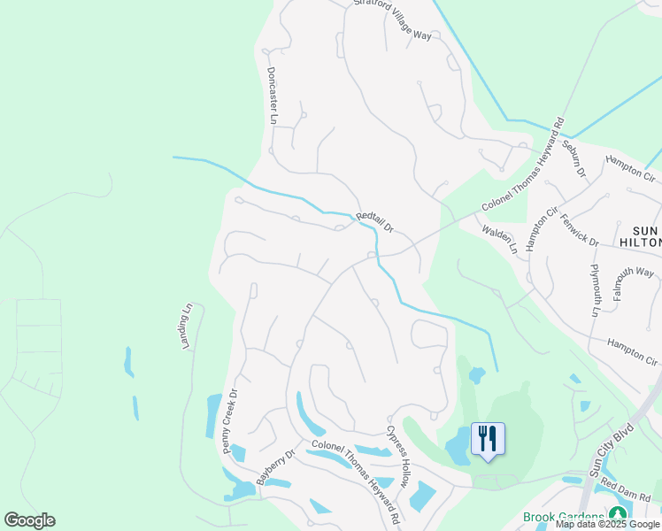map of restaurants, bars, coffee shops, grocery stores, and more near 8 Maple Court in Bluffton